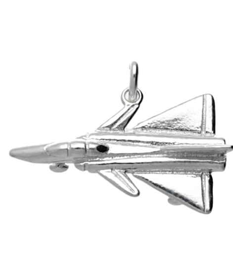 Silver Jet Fighter Airplane Necklace Pendant