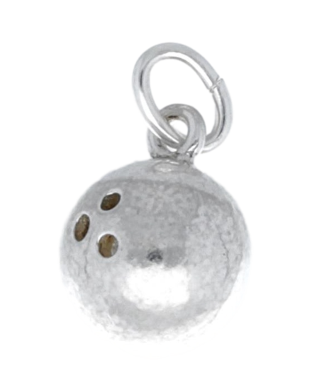 Zilveren Bowlingbal massief kettinghanger