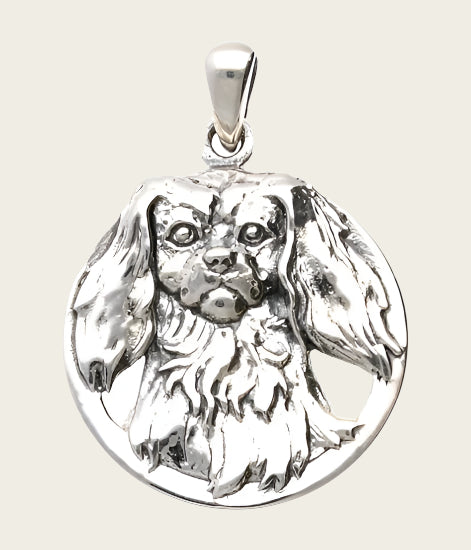 Silver Dachshund in ring necklace pendant