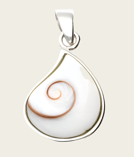 Zilveren Druppel met oog van shiva kettinghanger