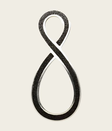 Zilveren Infinity met lava zand groot kettinghanger