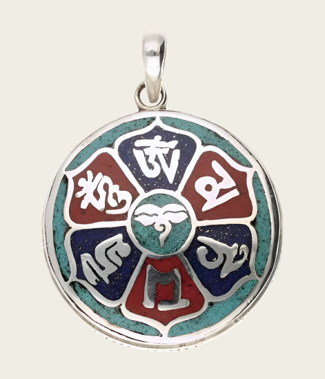 Zilveren Lotus Mantra kettinghanger