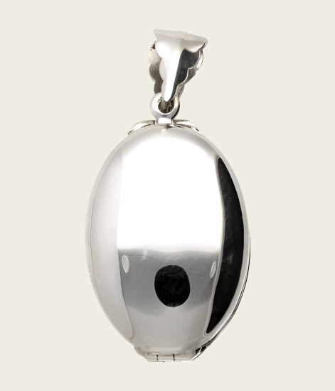 Silver Photo Medallion Oval 4 photos necklace pendant