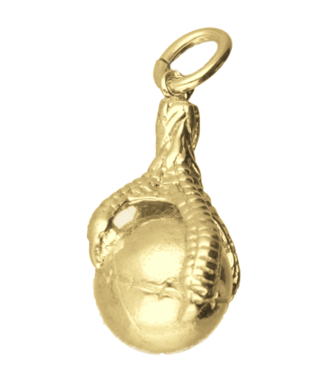 Gouden Kaatsbal met klauw groot kettinghanger
