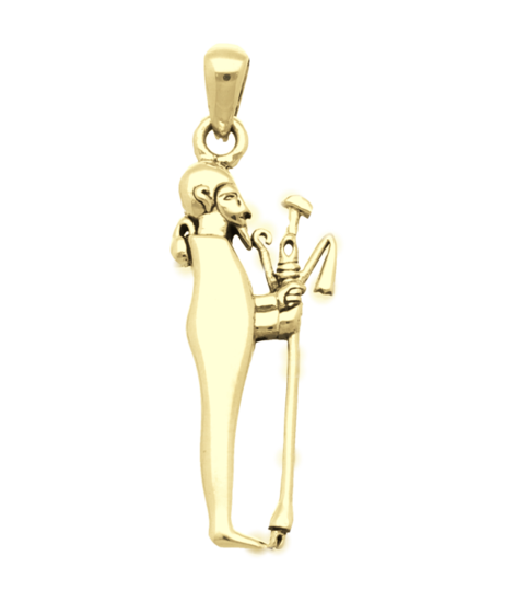 Gouden Egyptische God Ptah kettinghanger