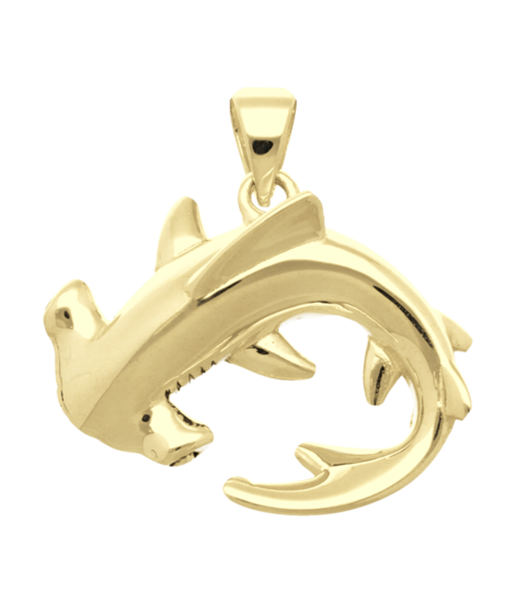 Gouden Hamerhaai kettinghanger