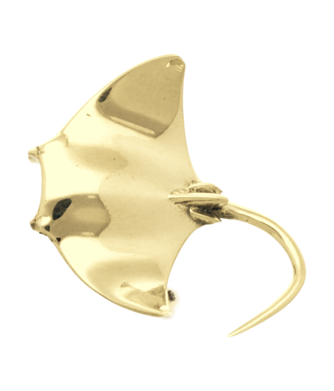 Golden Manta Ray Necklace Pendant