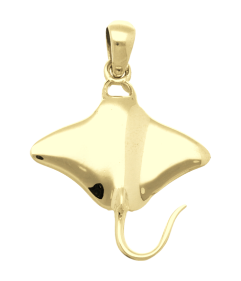 Golden Manta Ray Necklace Pendant