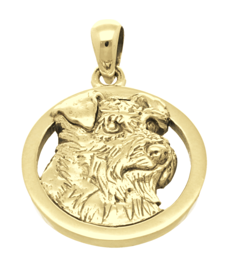 Golden Schnautzer in ring necklace pendant