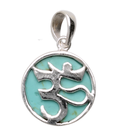 Zilveren Aum met turquoise kettinghanger