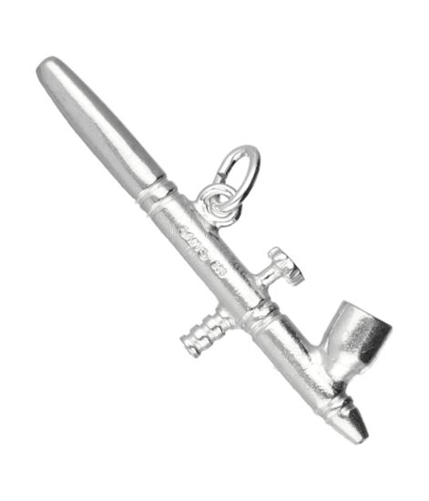 Zilveren Airbrush pistool kettinghanger