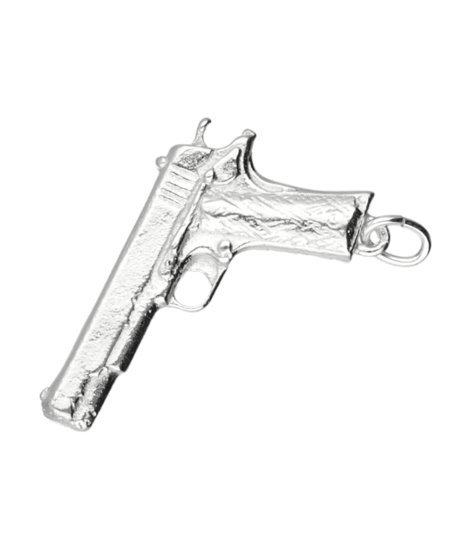 Zilveren Pistool automatisch kettinghanger