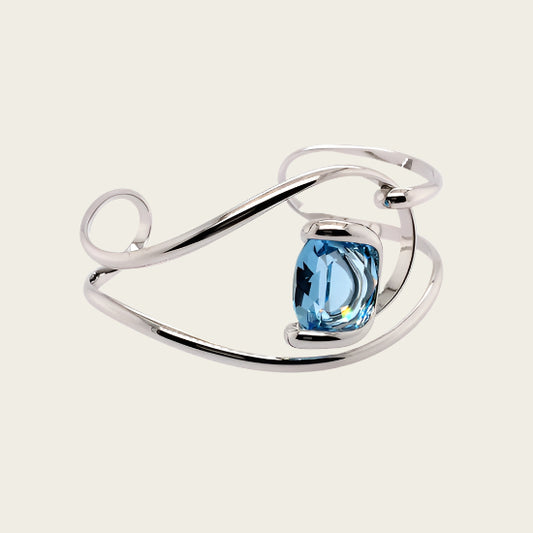 Klemarmband met blauw swarovski kristal 19 cm