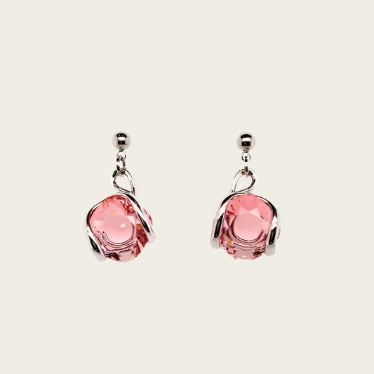 Oorstekers design met rosé swarovski kristal