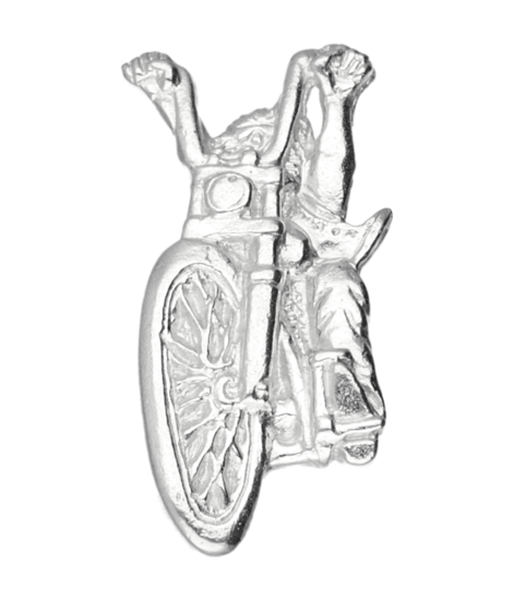 Zilveren Amerikaanse Chopper met rijder motor kettinghanger