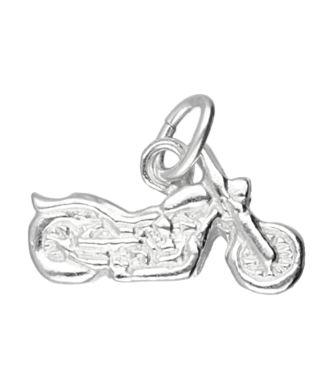 Silver American Motorcycle Flat Small Necklace Pendant
