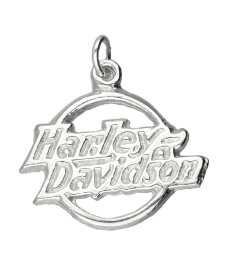 Silver Motor Emblem in Circle Necklace Pendant
