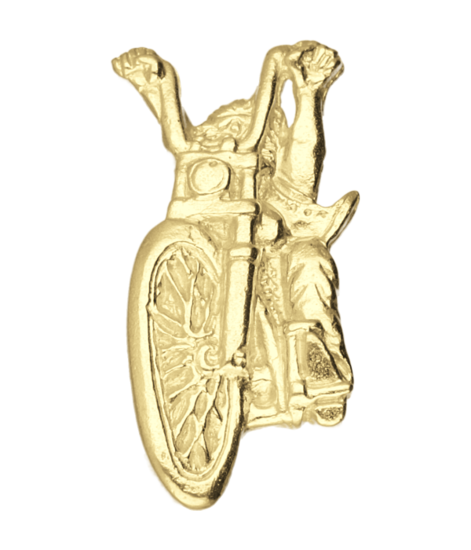 Gouden Chopper motor met rijder kettinghanger