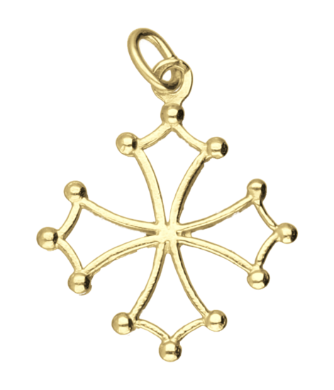 Gold Openwork Cross Necklace Pendant