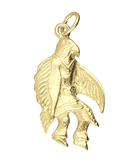 Golden Birdman Indian Necklace Pendant
