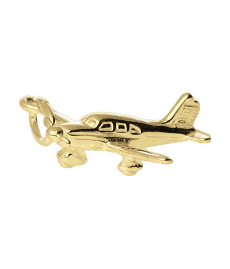 Gouden Vliegtuig ketting hanger