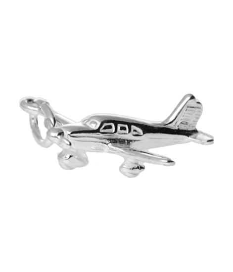 Zilveren Vliegtuig ketting hanger - 2