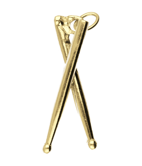 Gouden Drumstokken grof ketting hanger