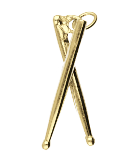 Zilveren Drumstokken grof ketting hanger 14 karaat goud verguld 1282703421_b37e25d5-bd10-4079-b74e-1813e48a6554