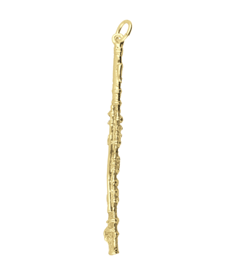 Golden Flute large necklace pendant