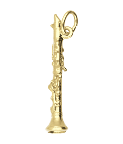 Gouden Klarinet middel ketting hanger