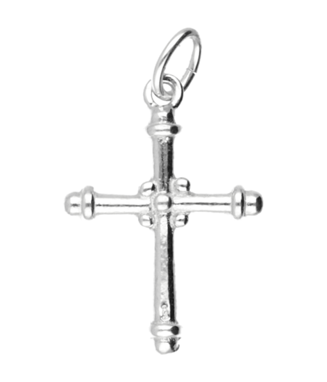 Zilveren Kruis bewerkt ketting hanger