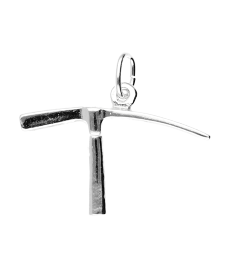 Zilveren Stratenmaker houweel ketting hanger - middel