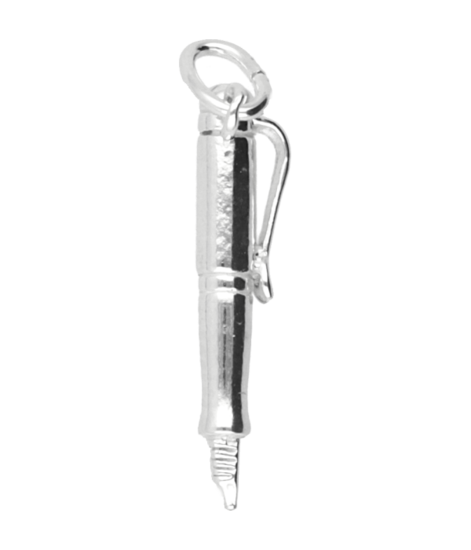 Zilveren Vulpen ketting  hanger