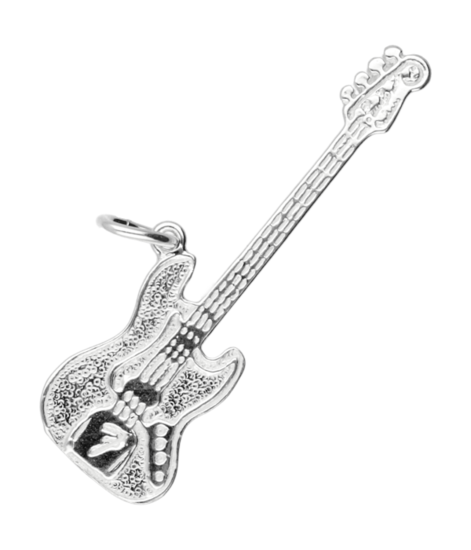 Zilveren Electrische basgitaar Fender ketting hanger