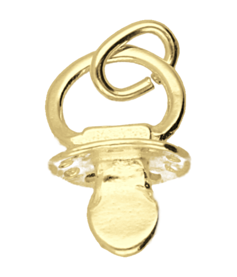 Gouden Fopspeen ketting hanger
