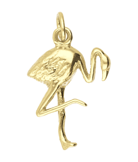 Gouden Flamingo ketting hanger