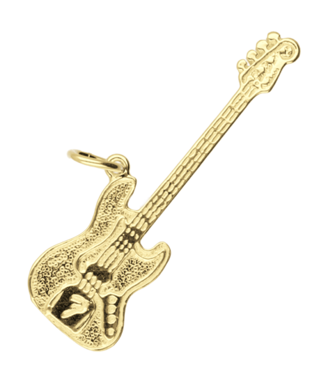 Gouden Basgitaar electrisch ketting hanger