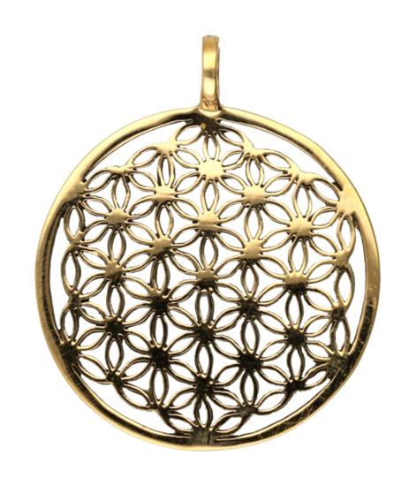 Flower of life groot ketting hanger - brons
