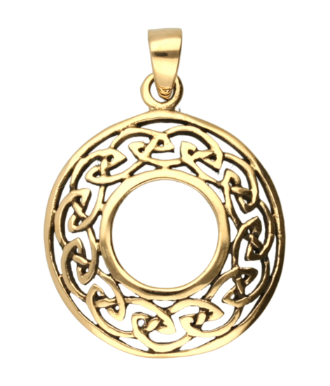 Keltische knoop open rond ketting hanger - brons