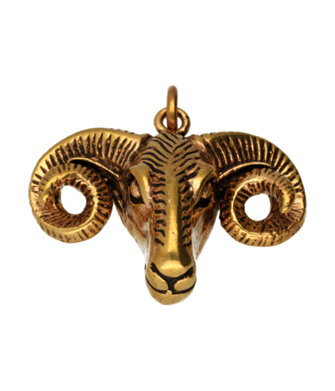 Bronzen Ramskop XL kettinghanger