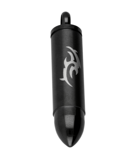 RVS As & Herdenking Kogel zwart met tribal ketting hanger