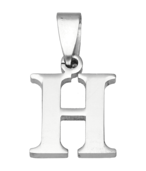 RVS Letter H ketting hanger - edelstaal