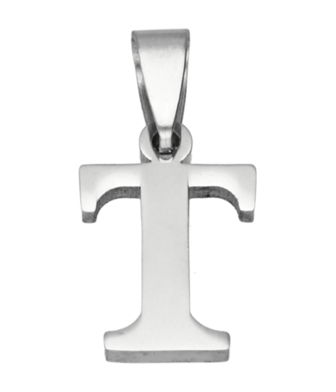 RVS Letter T ketting hanger - edelstaal
