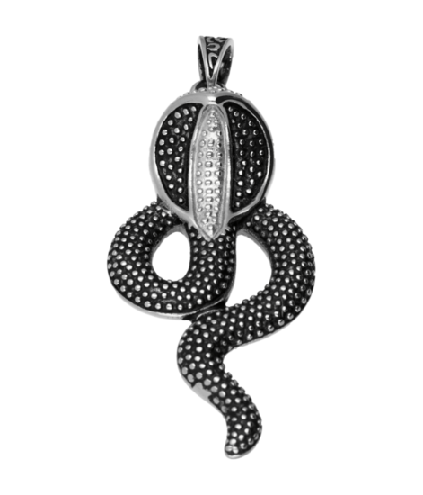 RVS Cobra groot ketting hanger - edelstaal