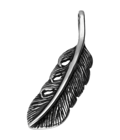 RVS Indianenveer middel ketting hanger - edelstaal