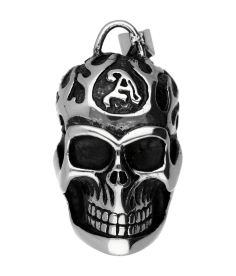RVS Doodskop XL ketting hanger - edelstaal