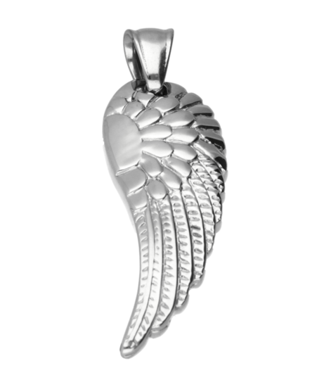 RVS Engelvleugel ketting hanger - edelstaal