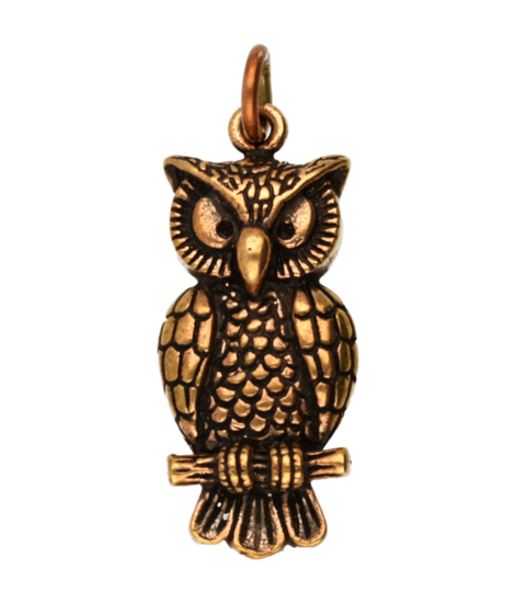 Bronzen Uil kettinghanger