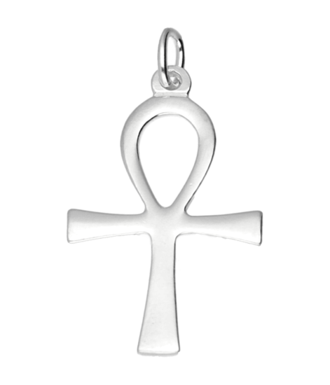 Zilveren Ankh ketting hanger - middel