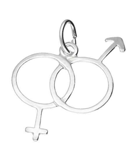 Silver Man/Woman Sign Necklace Pendant